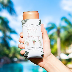 Palm Tree Skinny Can Cooler Vacation Hard Seltzer Holder Beach Bachelorette  Beach Bachelorette Favor Family Vacation Tropical Cup 