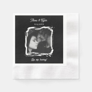 Sip, Sip, Hooray! Photo Template Wedding Napkins