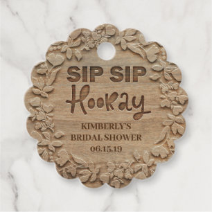 Sip Sip Hooray - Rustic Bridal Shower Favor Tags