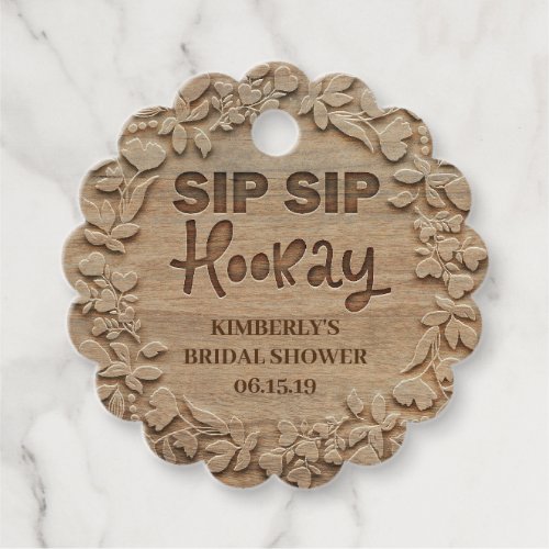 Sip Sip Hooray _ Rustic Bridal Shower Favor Tags