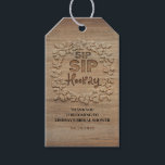 Sip Sip Hooray Rustic Bridal Shower Gift Tags<br><div class="desc">Sip Sip Hooray Bridal Shower Tags</div>