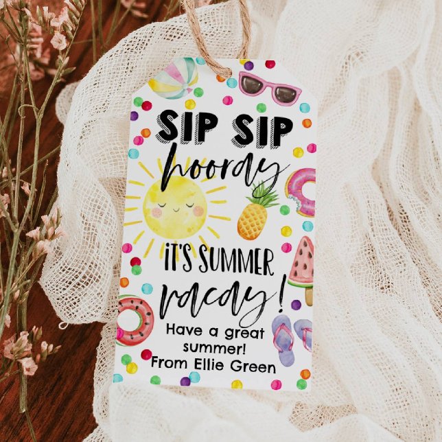 Sip Sip Hooray Summer Vacay Gift Tag (Creator Uploaded)