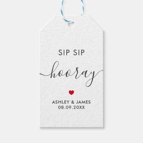 Sip Sip Hooray Tags Wedding Gift Tag  Gift Tags