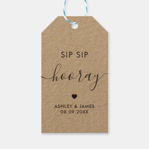 Sip Sip Hooray Tags Wedding Gift Tag Kraft Gift Tags