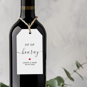 Sip Sip Hooray Tags, Wedding Gift Tag, Tags