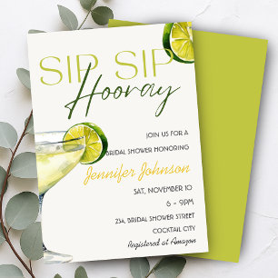 Sip Sip Hooray Tequila Cocktail Bridal Shower Invitation