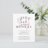 Sip Sip Hooray Virtual Wine Wedding Shower Party Invitation (Standing Front)