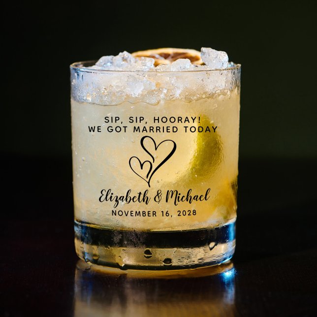 Sip Sip Hooray Wedding Favor Whiskey Glass (Creator Uploaded)