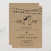 Sip Sip Hooray Wedding Invitation (Front/Back)