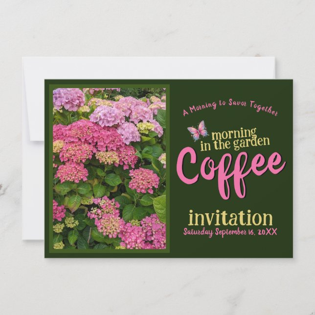 Sip Smile & Celebrate Coffee Morning in the Garden Invitation (Front)