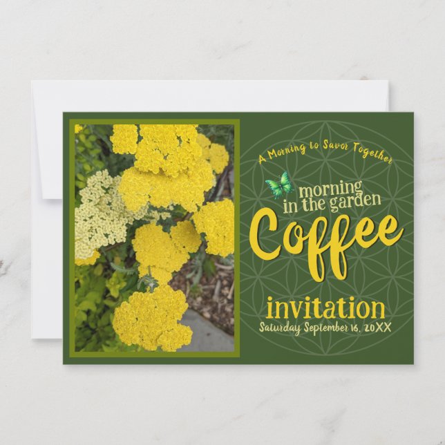 Sip Smile & Celebrate Coffee Morning in the Garden Invitation (Front)