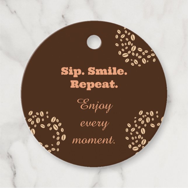 Sip Smile Repeat Coffee Lover Gift Tag (Front)