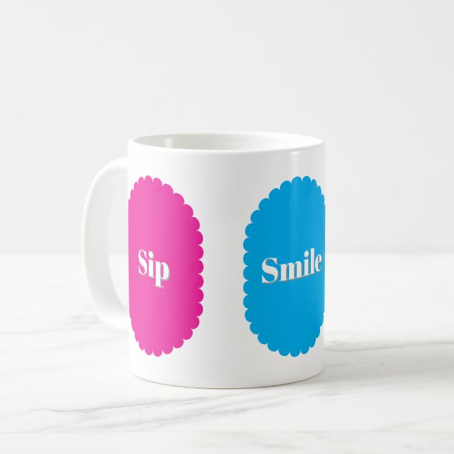 Sip Smile Repeat Fun Dopamine Coffee Mug (Front Left)