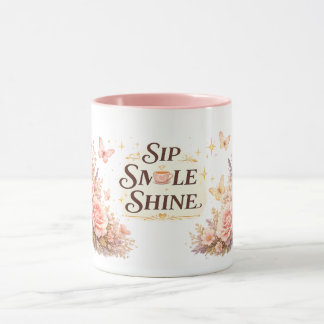 Sip Smile Shine Floral Mug