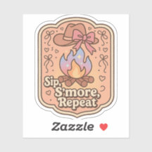 Sip, S'more, Repeat - Retro Camp Badge
