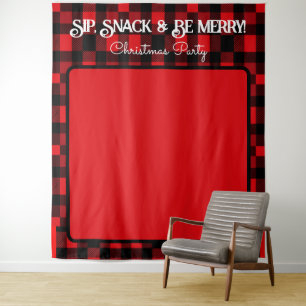 Sip Snack & Be Merry Christmas Party Backdrop