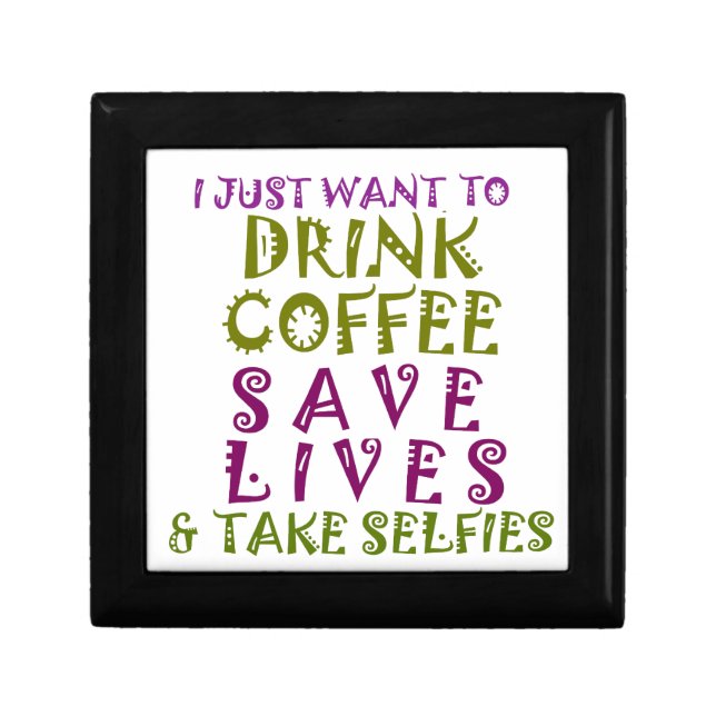  Sip, Snap Repeat Chasing Caffeine Selfies design Jewelry Box (Front)