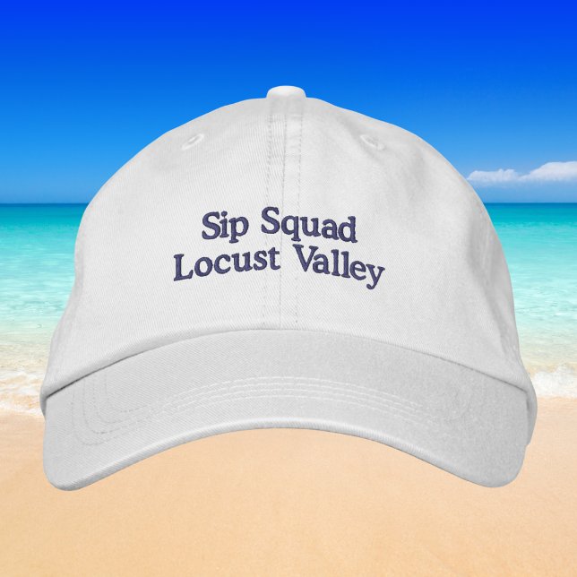 Sip Squad (Your Town) Funny Preppy Wine Baseball Embroidered Baseball Cap (Creator Uploaded)
