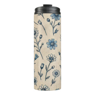 Sip the Bloom, Blue Floral Thermal Tumbler