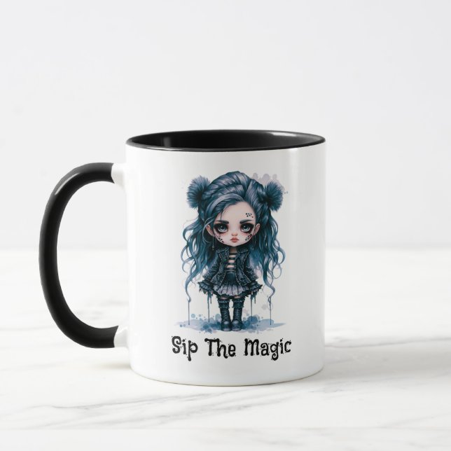 Sip the Magic Gothic Girl Halloween Mug (Left)