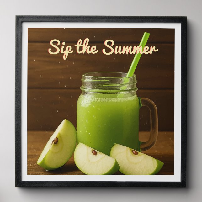Sip the Summer – Green Apple Juice Photo Tile (Front Set)