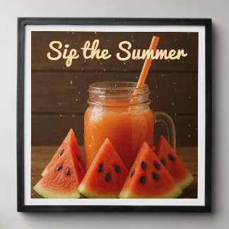 Sip the Summer – Watermelon Juice Decorative Tile