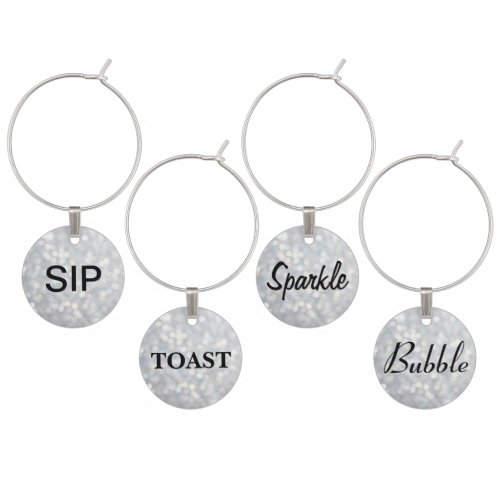 Sip Toast Sparkle Bubble Wine Charms