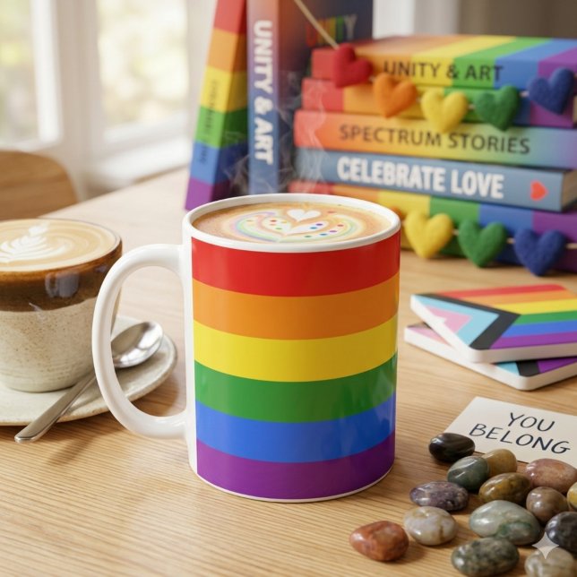 Sip with Pride: Rainbow Flag Coffee Mug (Creator Uploaded)