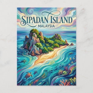 Sipadan Island Malaysia Postcard
