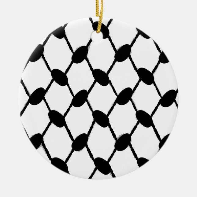 sipmlist keffiyeh ceramic ornament (Front)