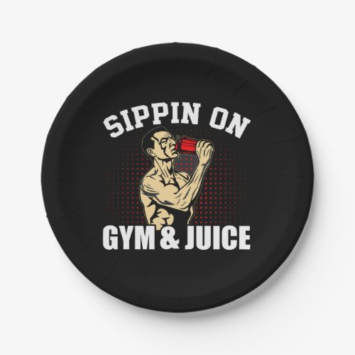 sippin on gym and juice paper plates