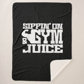 Sippin On Gym Juice - Mens Workout Shirts Funny Sherpa Blanket