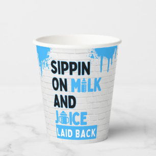 Sippin’ on Milk and Juice Blue Hip Hop Paper Cups
