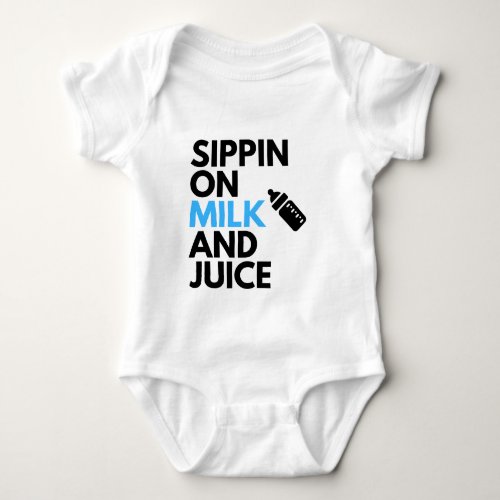Sippin on Milk  JuiceCute Baby Boy Hip Hop Theme Baby Bodysuit