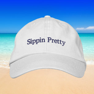 Sippin Pretty Embroidered / Preppy Wine Baseball  Cap