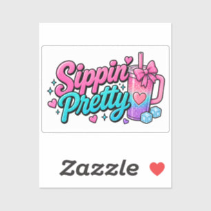 Sippin' pretty water bottle sticker