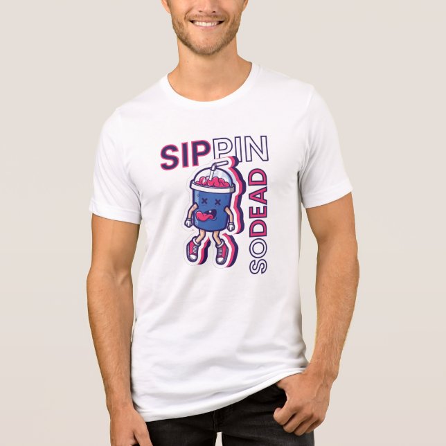 Sippin’ So Dead – Funny Cartoon Slushie T-Shirt Tri-Blend Shirt (Front)