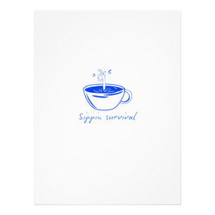 Sippin Survival" Minimalist Coffee Graphic Tee Photo Print