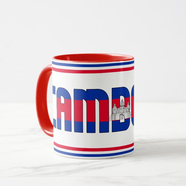 Sippin' with Cambodia Patriotic Coffee Mug (Front Left)
