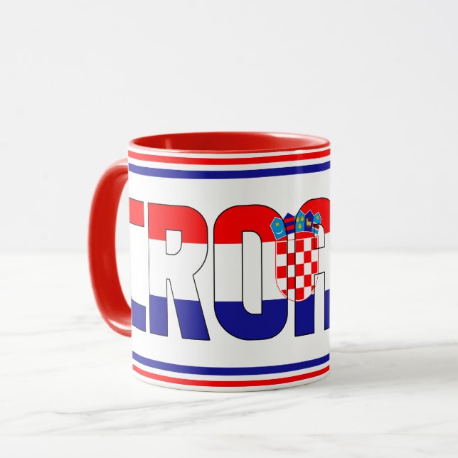 Sippin' with Croatia Patriotic Coffee Mug (Front Left)