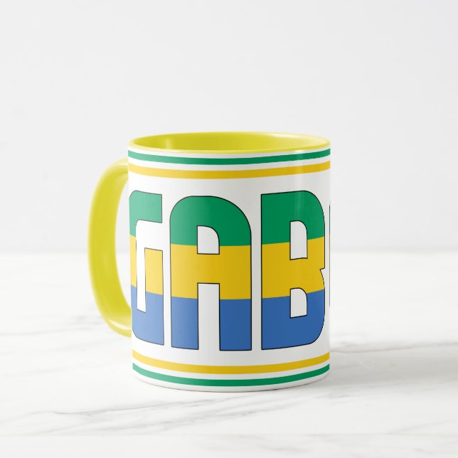 "Sippin' with Gabon" Patriotic Coffee Mug (Front Left)