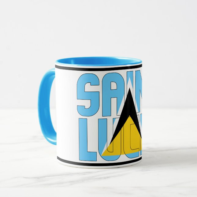 "Sippin' with Saint Lucia" Patriotic Coffee Mug (Front Left)