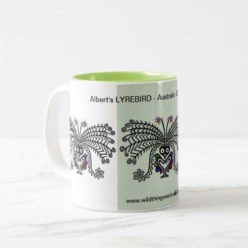 Sipping coffee _ Cool LyreBIRD_ Australia _ Nature Two_Tone Coffee Mug