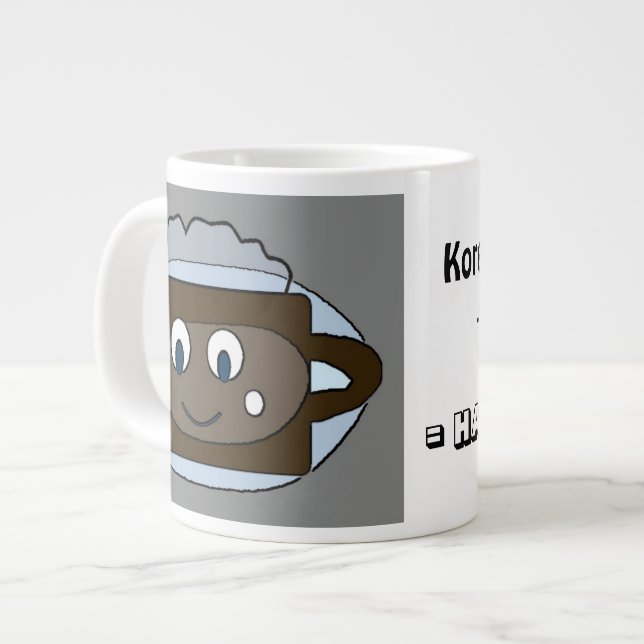 Sipping coffee while watching Korean Dramas Giant Coffee Mug (Front Left)