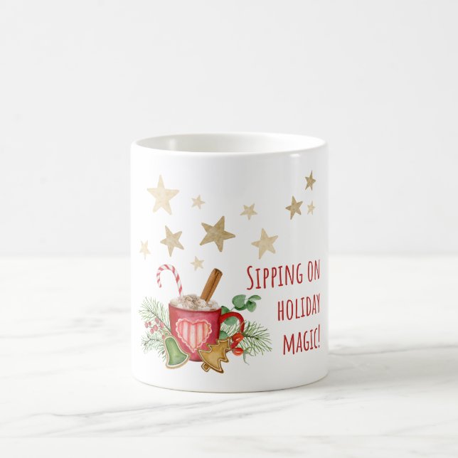 Sipping on Holiday Mug – Cozy Christmas Coffee Mug (Center)