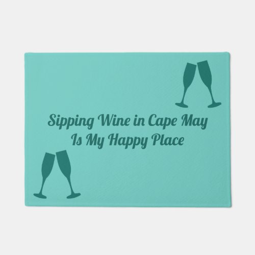 Sipping Wine in Cape May with Glasses Doormat