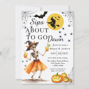 sips about to go down Party Halloween Invitation