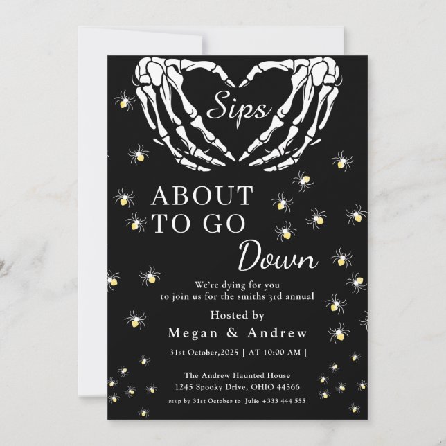 sips about to go down Party Halloween Invitation (Front)
