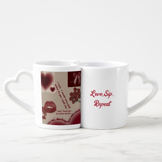 "Sips Before Kisses" Coffee Mug Set (Back Nesting)