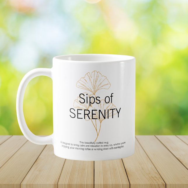 Sips of SERENITY elegant minimalist Coffee Mug (Creator Uploaded)